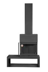 Камин МАДРИД на дровнике Гигант справа черный\белый шамот в Мозыре