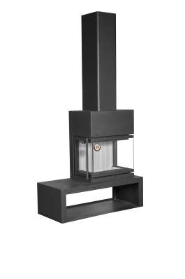 Камин МАДРИД на дровнике Гигант справа черный\белый шамот в Мозыре