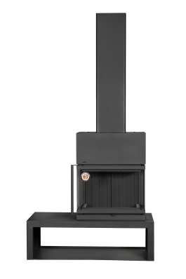 Камин МАДРИД на дровнике Гигант справа черный\белый шамот в Мозыре