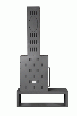 Камин МАДРИД на дровнике Гигант справа черный\белый шамот в Мозыре