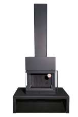Камин МАДРИД на дровнике Гигант центральный черный\белый шамот в Мозыре