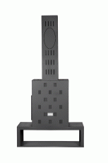 Камин МАДРИД на дровнике Гигант центральный черный\белый шамот в Мозыре