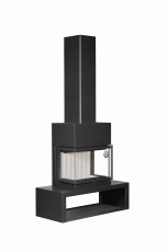 Камин МАДРИД на дровнике Гигант центральный черный\белый шамот в Мозыре