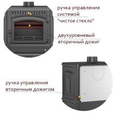 Печь-камин Везувий LV-12 Антрацит в Мозыре