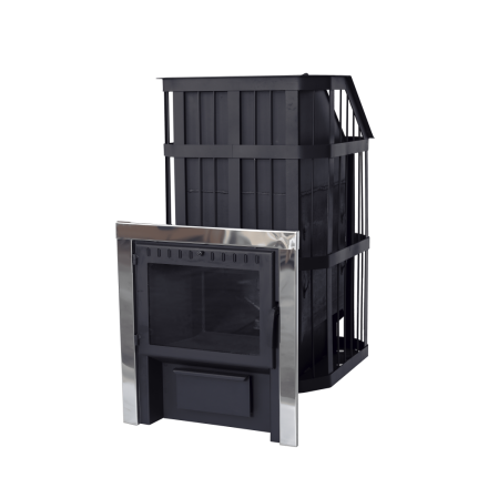 Печь банная Сибирь-24 c закрытой каменкой, панорамная дверца Амазонка бай фото в Мозыре