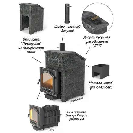 Комплект Президент Везувий Легенда Ретро 205 Змеевик в Мозыре