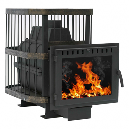 Печь банная Сибирь-24 (панорамное стекло, сетка квадрат) в Мозыре