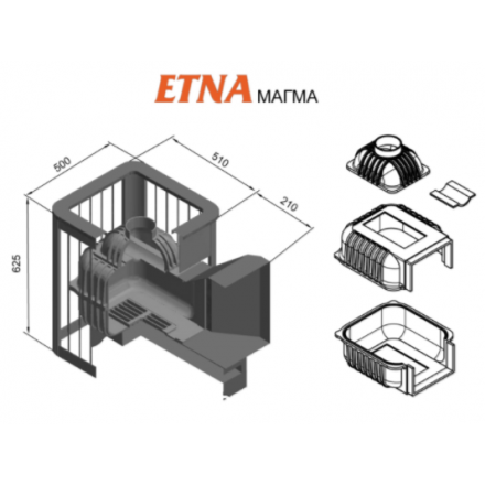 Печь для бани Этна Магма 18 (Панорама) в Мозыре