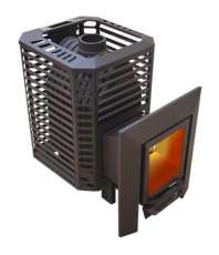 Банная печь Пегас 16 стекло нерж сетка премиум в Мозыре