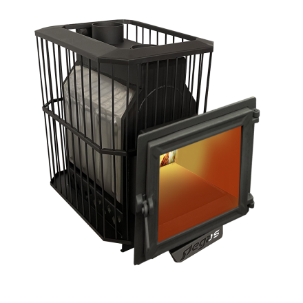 Банная печь Пегас 26 нерж панорама сетка фото в Мозыре