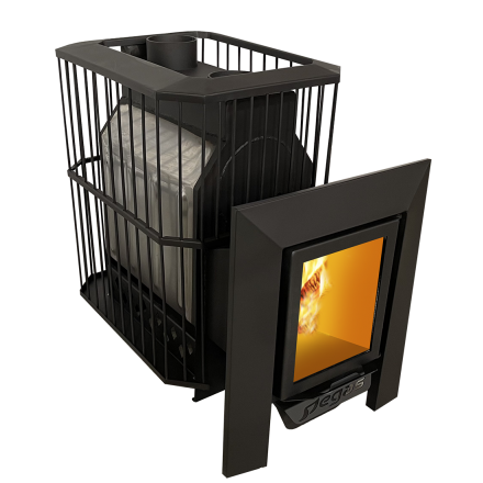 Банная печь Пегас 26 нерж со стеклом сетка фото в Мозыре