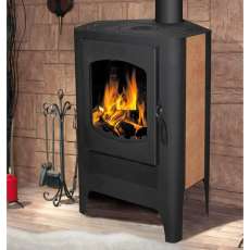 Стальная печь-камин со стеклом Бавария Эко угловая с плитой одна конфорка фото  в Мозыре