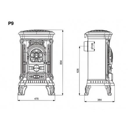 Печь-камин Kawmet P9 (8 кВт) EKO в Мозыре