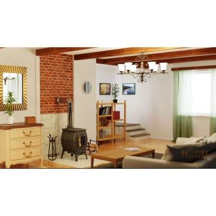 Купить Печь-камин Печь-камин ProMetall Бахта (черная) чугун в Мозыре Амазонка бай фото в Мозыре