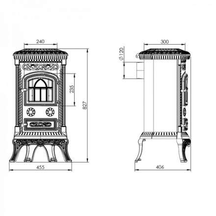 Купить Печь-камин Печь-камин NORDflam Plato чугун в Мозыре Амазонка бай фото в Мозыре