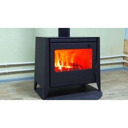 Печь-камин стальная со стеклом Бавария 12 фото в интерьере в Мозыре