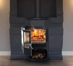 Недорогой камин с отделкой шамотом Сибирь 12 фото в Мозыре