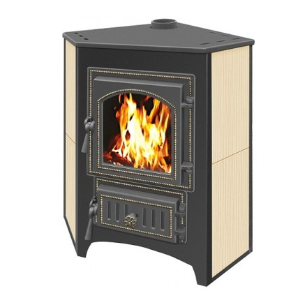 Печь-камин Везувий ПК-01 (220) угловой бежевый 9 кВт Амазонка бай фото в Мозыре