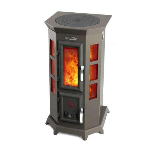 Отопительная печь Термофор Статика Секста, чёрная бронза Амазонка бай фото в Мозыре