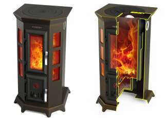 Стальная печь Термофор Статика Секста, чёрная бронза фото в Мозыре