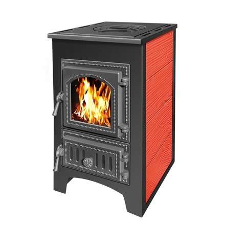 Печь-камин Везувий ПК-01 (270) с плитой  красная 9 кВт купить в Мозыре