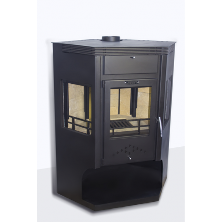 Стальной камин Сибирь 15 с дровницей фото в Мозыре