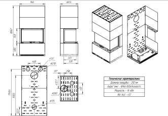 Стильный камин Родос 800 черный фото в Мозыре