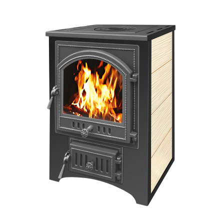 Печь-камин Везувий ПК-01 (205) c плитой бежевая 12 кВт Амазонка бай фото в Мозыре