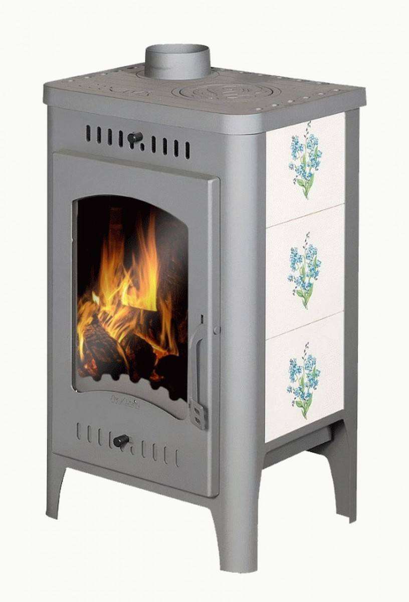 Печь-камин Бавария Оптима Незабудка с плитой фото в Мозыре