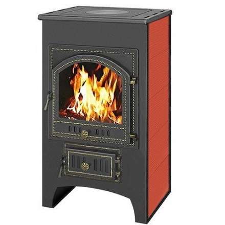 Печь-камин Везувий ПК-02 (205) с плитой красная 12 кВт Амазонка бай фото в Мозыре