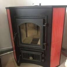 Купить Печь-камин Везувий ПК-01 (220) с конфоркой угловой красный 9 кВт в Мозыре в Мозыре