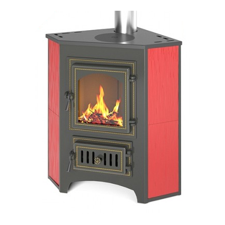 Печь-камин Везувий ПК-01 (220) с конфоркой угловой красный 9 кВт купить в Мозыре