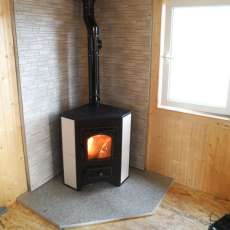 Купить Печь-камин Везувий ПК-01 (220) с конфоркой угловой бежевый 9 кВт в Мозыре в Мозыре