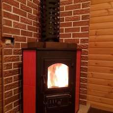 Купить Печь-камин Везувий ПК-01 (220) угловой красный 9 кВт в Мозыре в Мозыре