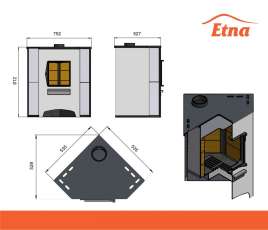 Печь-камин со стеклом ЭТНА (ДТ-4С) угловой Амазонка бай фото в Мозыре
