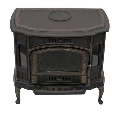 Стильный камин со стеклом Сибирь 10 чугунная Фото в Мозыре