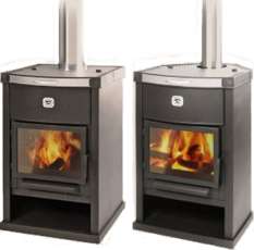 Стальной печь-камин с плитой и дровницей Теплодар ОВ-120 (прямой) фото в Мозыре