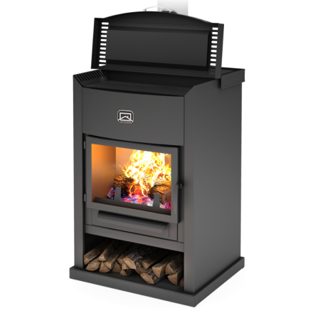 Стальной камин с дровницей Теплодар ОВ-120 (прямой) фото в Мозыре