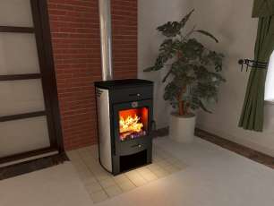 Стальной камин со стеклом Теплодар Танго фото в Мозыре