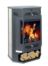 Стальной камин с дровницей Теплодар Румба фото в Мозыре