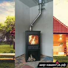 Печь-камин ЭТНА (БКД) с плитой и ТО Бежевый высокий в Мозыре