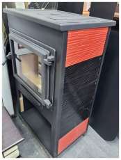 Стальной камин ЭТНА (Панорама) с плитой Антрацит" высокий фото в Мозыре