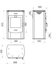 Печь-камин с дровницей Теплодар Танго Трио фото монтажные размеры в Мозыре