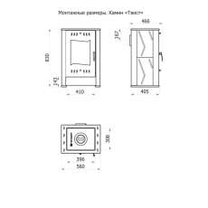 Стальной камин со стеклом Теплодар Твист фото габариты в Мозыре