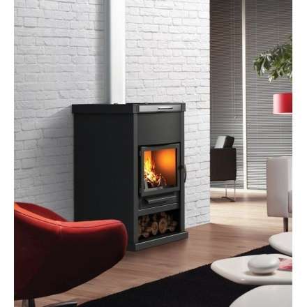 Стальной недорогой камин Теплодар ОВ-140 (прямой) фото в интерьере в Мозыре