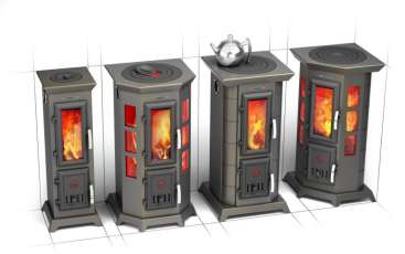 Угловая недорогая печь Термофор Статика Квинта, чёрная бронза фото в Мозыре