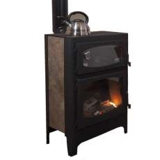 Печь-камин недорогая Бавария Эко с духовкой и плитой фото в Мозыре