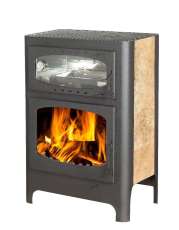 Печь-камин стальной Бавария Эко с духовкой и плитой фото в Мозыре