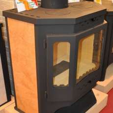 Стальной камин с шамотом Бавария призматик с плитой фото в Мозыре