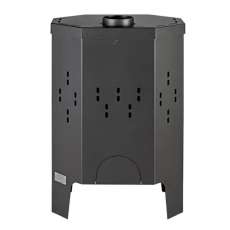 Печь-камин Бавария призматик пристенно-угловой фото сзади в Мозыре